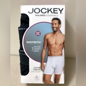 Jockey Mid-Rise Midway Black Boxer Briefs 3pk Men’s Sz Small 28-30 NEW